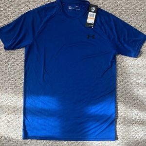 NWT Under Armour mens tshirt. Royal blue, black logo.